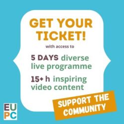Graphic promoting ticket sales and the EUPC programme